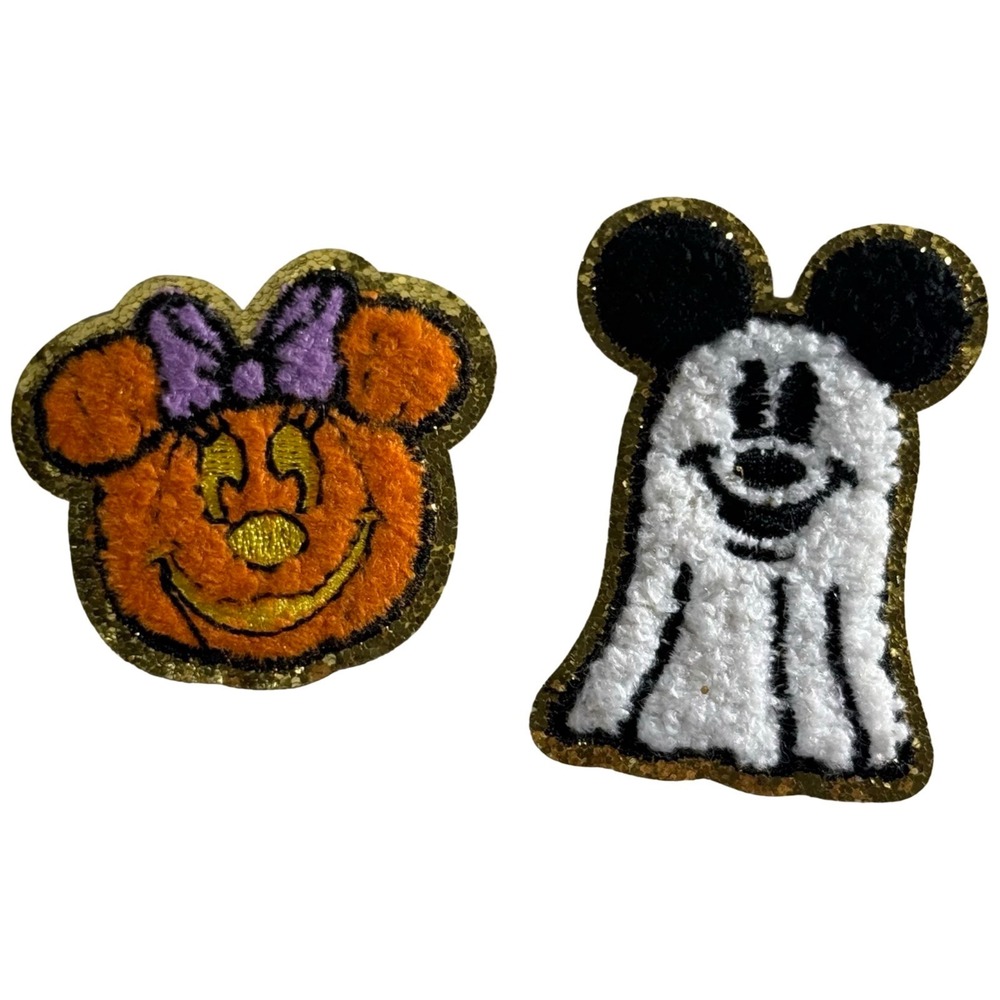 Mickey Minnie Mouse Inspired Halloween Chenille iron on Patches Ghost Pumpkin 2